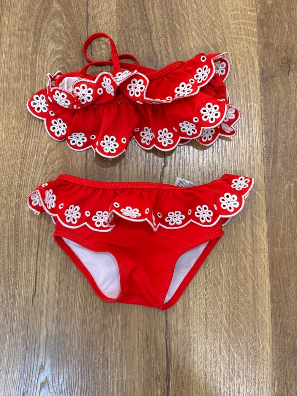 Janie and Jack Eyelet Ruffle Bikini
